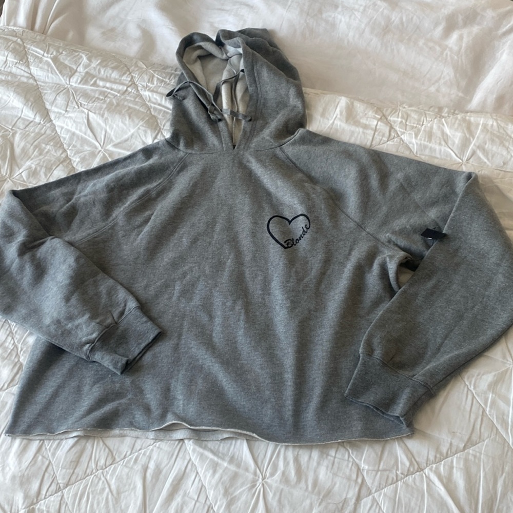 BRUNETTE The label Blonde grey hoodie